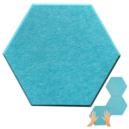 PANELE ŚCIENNE FILCOWE 3D HEKSAGON zagłówek samoprzylepne akustyczne soft plaster miodu hexagon TURKUSOWY /Iteams4now Iteams4now