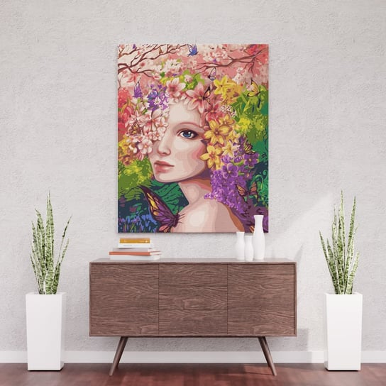 Pani wiosna w kwiatach - Malowanie po numerach 50x40 cm ArtOnly