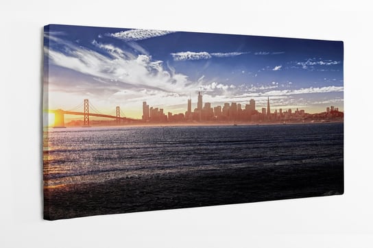 Panorama of down HOMEPRINTtown San Francisco and the Bay Bridge 100x50 cm HOMEPRINT