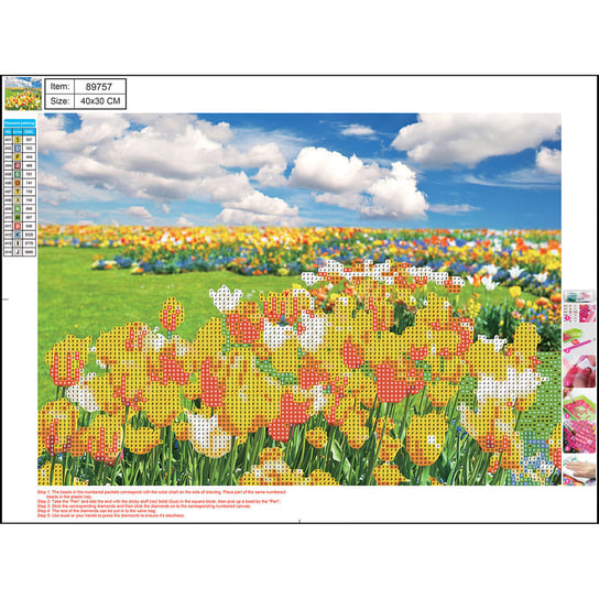 Panta Plast, Mozaika  Diamentowa 5D Kit 30X40 Cm Flower Fields 89757 Centrum Panta Plast