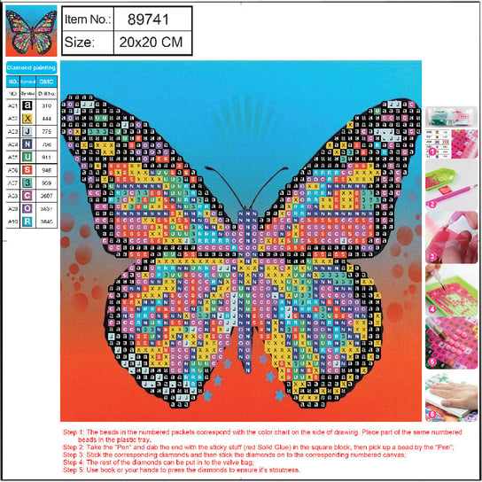 Panta Plast, Mozaika Diamentowa Butterfly, 202x200 mm Panta Plast