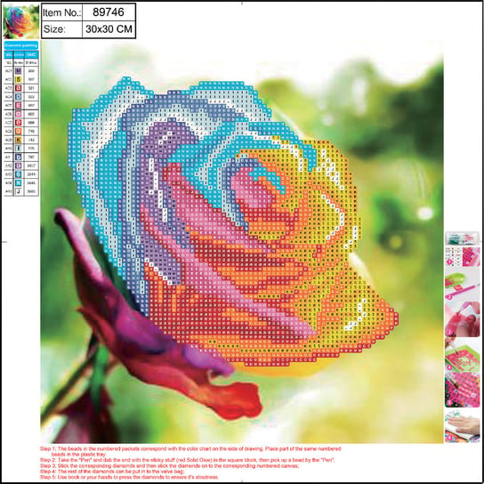 Panta Plast, Mozaika Diamentowa Roses, 300x300 mm Panta Plast