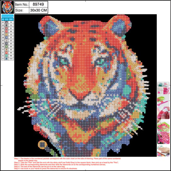 Panta Plast, Mozaika Diamentowa Tiger, 300x300 mm Panta Plast