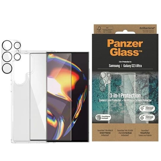 PanzerGlass Bundle 3in1 Sam S23 Ultra S918 Hardcase + Screen Protector + Camera Lens 0435+7317 PanzerGlass