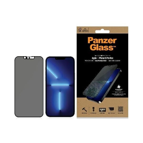 PanzerGlass E2E Privacy iPhone 13 Pro Max 6,7" Case Friendly Microfracture AntiBacterial czarny/black ProP2746 PanzerGlass