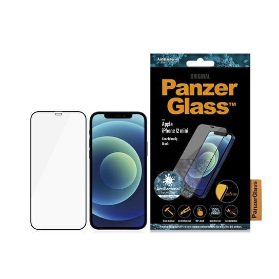 PanzerGlass E2E Super+ iPhone 12 Mini Case Friendly AntiBacterial MicroFracture czarny/black PanzerGlass