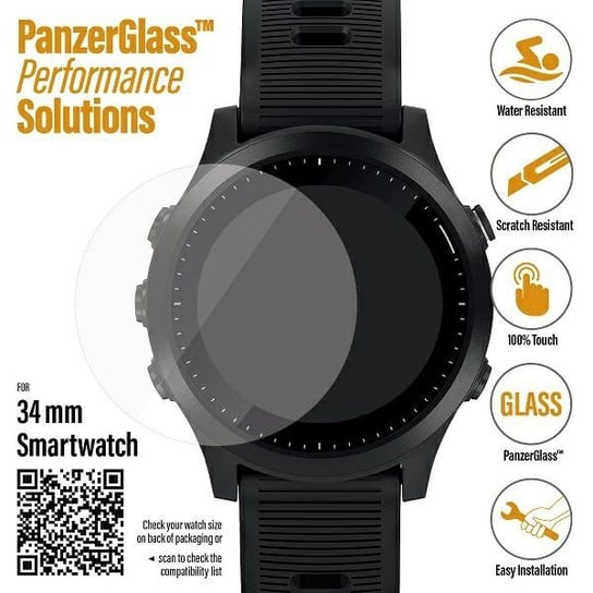 PanzerGlass Galaxy Watch 3 34mm Garmin Forerunner 645/645 Music/Fossil Q Venture  Gen 4/Skagen Falster 2" PanzerGlass