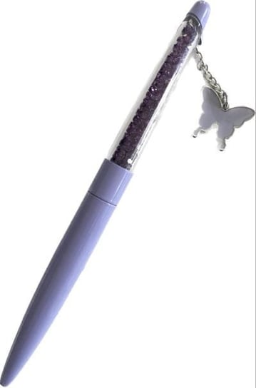 Paperchase- Długopis fioletowy z zawieszką motylek Czarny Paperchase