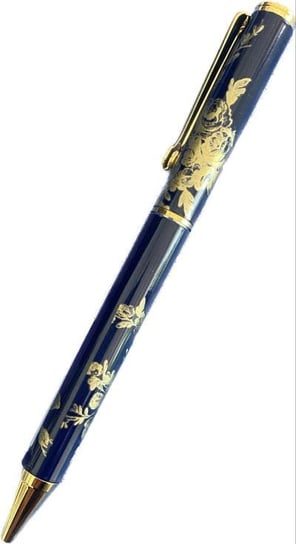 Paperchase-  Długopis granatowo-złoty z kwiatami Czarny Paperchase