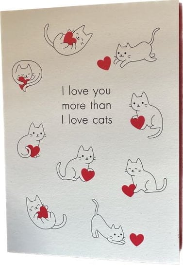 Paperchase- Kartka 'I love you more than I love cats' Paperchase