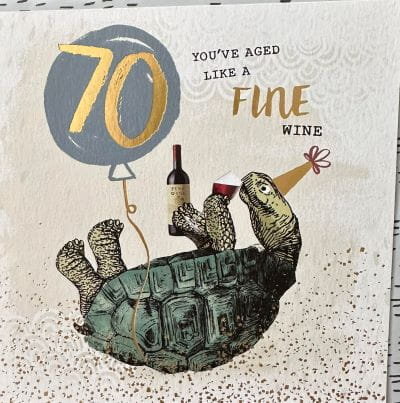 Paperchase- Kartka urodzinowa '70 You've Aged Like A Fine Wine' z kopertą Paperchase