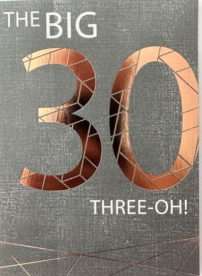 Paperchase- Kartka urodzinowa 'The Big 30 Three-Oh' z kopertą Paperchase