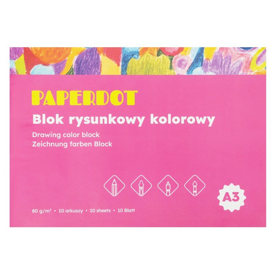 Paperdot PAPERDOT Blok rysunkowy kolorowy A3 , 80g, 10 ark - Paperdot | Sklep ...