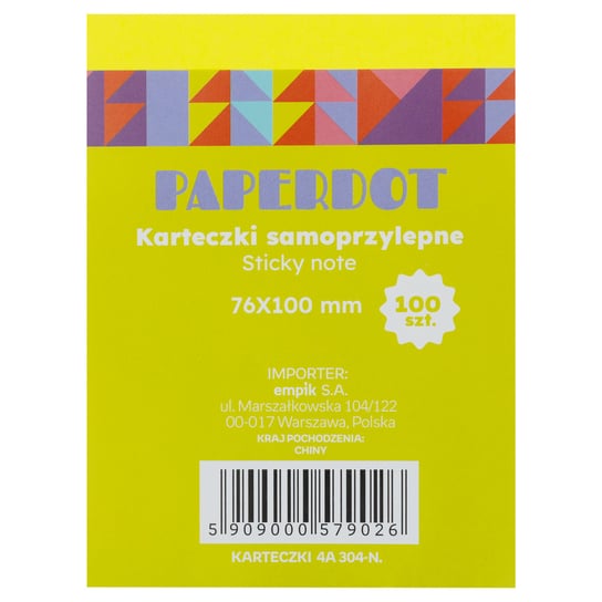 Paperdot, Karteczki samoprzylepne neonowe, mix kolorów Paperdot