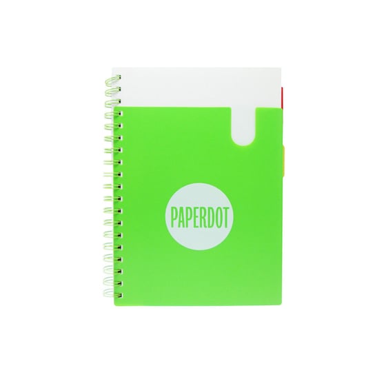 Paperdot, Kołozeszyt w kratkę, zielony, 120 kartek, format B5 Paperdot