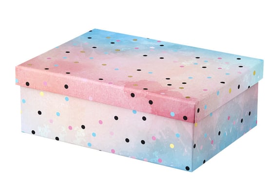 Paperdot Pastels, Pudełko prezentowe, chmurki i kropki, rozmiar M Empik