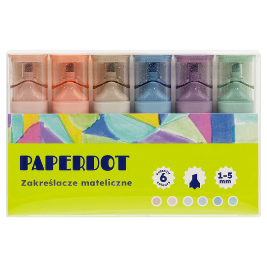 Paperdot Paperdot, Zakreślacze Metaliczne, Różnokolorowe, 6 Sztuk - Paperdot ...
