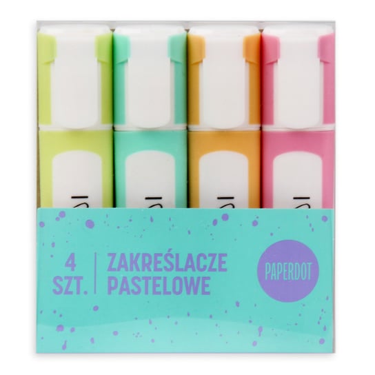 Paperdot, Zakreślacze, pastelowe, 4 sztuki Paperdot