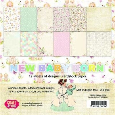 Papier 30,5x30,5 New Baby Born - zestaw Craft And You Design