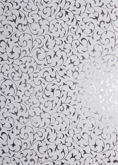 Papier dekoracyjny, biały - srebrna koronka, 18x25 cm, 5 arkuszy Orient Paper
