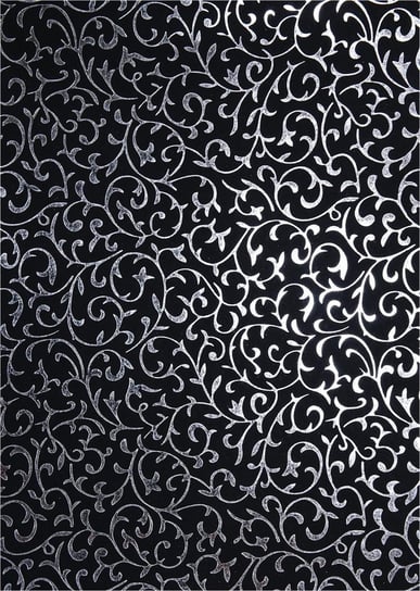 Papier dekoracyjny, czarny - srebrna koronka, 56x76 cm Orient Paper