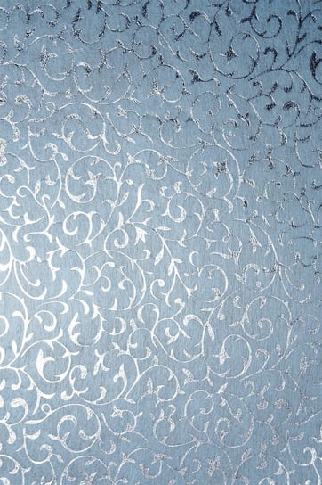 Papier dekoracyjny, flizelina niebieska - srebrna koronka, 58x90 cm Orient Paper