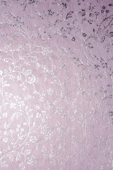 Papier dekoracyjny, flizelina różowa - srebrne kwiatki, 58x90 cm Orient Paper
