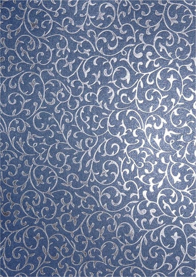 Papier dekoracyjny, metalizowany granatowy - srebrna koronka 18x25, 5 arkuszyt Orient Paper