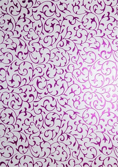 Papier dekoracyjny, metalizowany, Orient Paper, biały, różowa koronka, 18x25 cm, 5 arkuszy Orient Paper