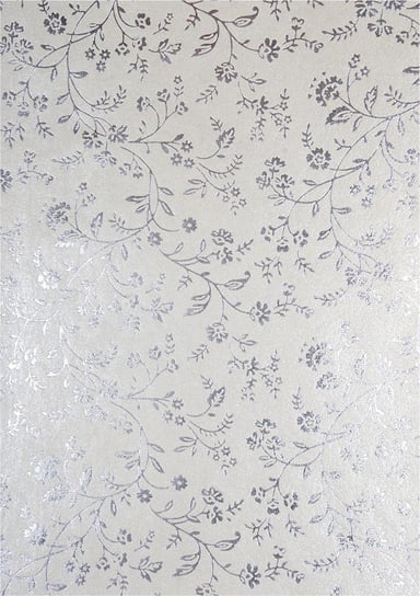 Papier dekoracyjny, metalizowany, Orient Paper, ecru, srebrne kwiatki, 18x25 cm, 5 arkuszy Orient Paper
