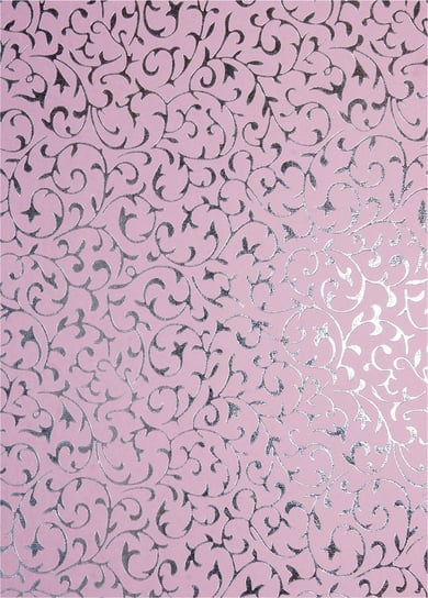 Papier dekoracyjny, Orient Paper, różowy, srebrna koronka, 18x25 cm, 5 arkuszy Orient Paper