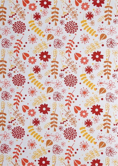 Papier dekoracyjny, Orient Paper, wzór kwiaty/liście czerwono-pomarańczowy, 18x25 cm, 5 arkuszy Orient Paper