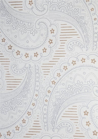 Papier dekoracyjny, wzór arabeska - srebrno/złoty, 18x25 cm, 5 arkuszy Orient Paper