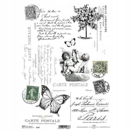 Papier do decoupage A4 SOFT ITD-S112 pismo ręczne motyl ITD Collection