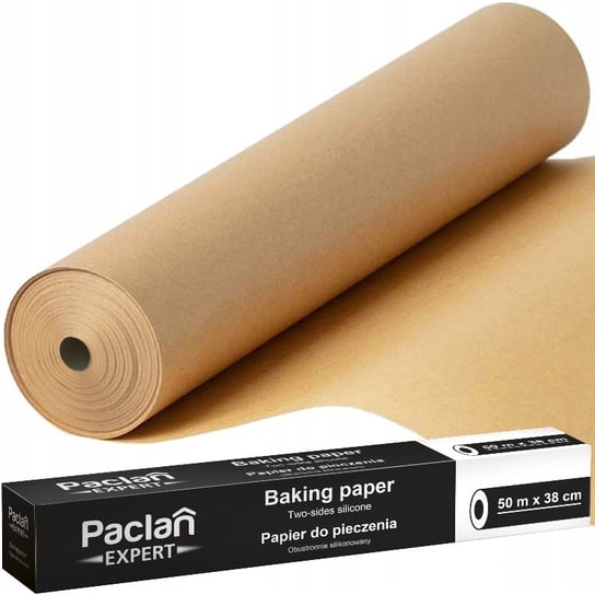 Papier do pieczenia silikonowany 38cm 50m brązowy Paclan