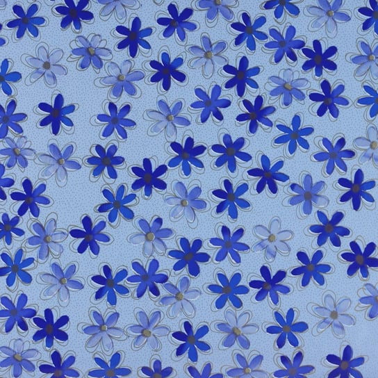 Papier do prezentów 57cm x 2m Niebieski 2m315 kwiaty Fastima Marcin Wajda
