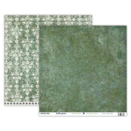 Papier do scrapbookingu, Winter Tree Bottle Green - Bottle Green, 30x30 cm UHK Gallery
