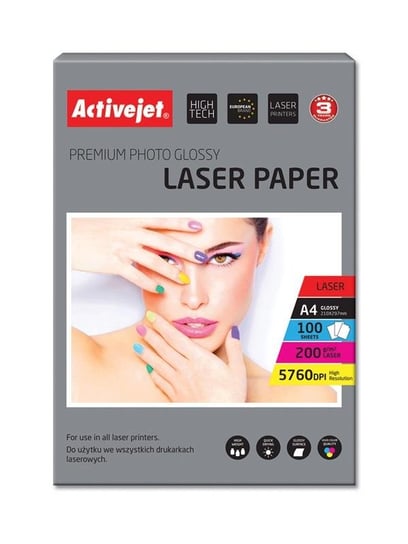 Papier fotograficzny do drukarki, AP4-200G100L, A4, 100 arkuszy Activejet