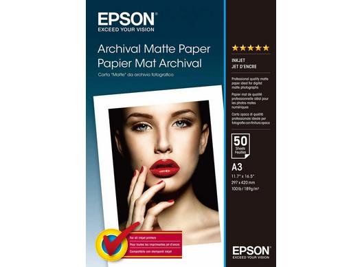 Papier fotograficzny EPSON Archival, DIN A3, 189g/m² mat, 50 arkuszy Epson