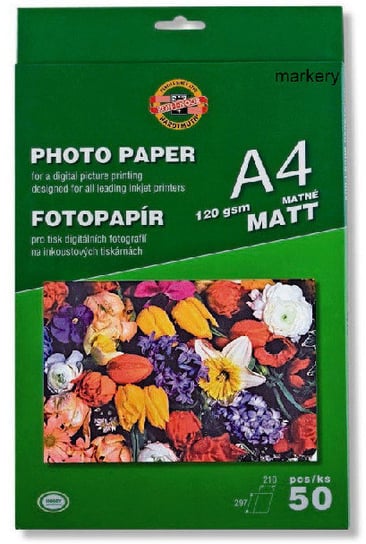 Papier fotograficzny, matowy, A4, 50 arkuszy Koh-I-Noor