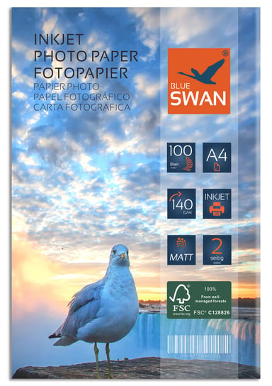 Papier fotograficzny matowy Blue Swan A4 140 g/m² 100 szt. dwustronny Inna marka
