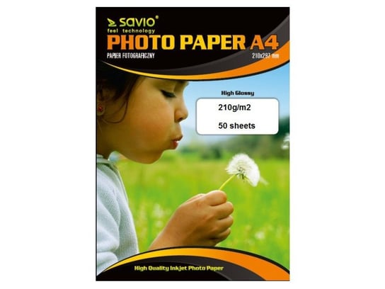 Papier fotograficzny SAVIO PA-12, 210 g/m2, A4, 50 szt SAVIO