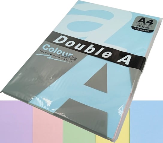 Papier Kolor A4 Double A Mix Pastelowy 5 Kolorów /100Ark/ Inna marka