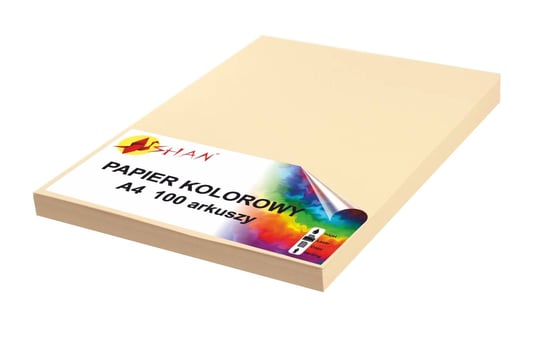 Papier kolorowy A4 120g kremowy 100 arkuszy Shan