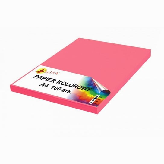 Papier kolorowy A4 120g różowy intensywny 100 arkuszy Shan