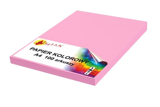 Papier kolorowy A4 120g różowy landrynkowy 100 arkuszy Shan