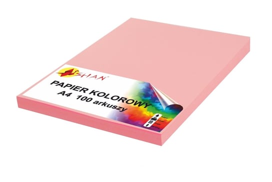 Papier kolorowy A4 120g różowy pastel 100 arkuszy Shan