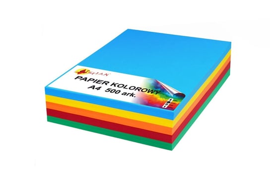 Papier kolorowy A4 500 arkuszy 5 kolorów mix intensywny Shan