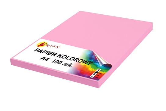 Papier kolorowy A4 80g różowy landrynkowy 100 arkuszy Shan