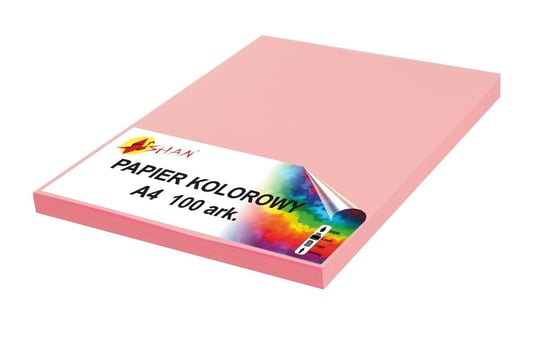 Papier kolorowy A4 80g różowy pastelowy 100 arkuszy Shan